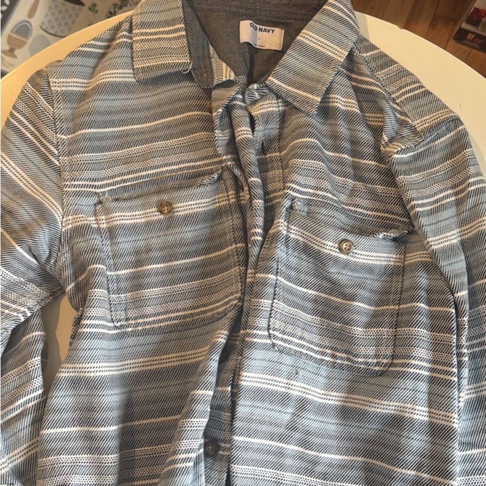 Old Navy Gray Striped Shirt